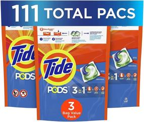 img 4 attached to 🧺 Tide Pods Original 3-Bag Value Pack with 111 Laundry Detergent Pacs - HE Compatible