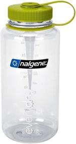 img 1 attached to 💧 Nalgene BPA Free Tritan Wide Mouth Water Bottle - 1-Quart, 2 Pack, Clear/Green: Top Quality Hydration Solution