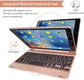 img 3 attached to 📱 SalSell Case with Keyboard for 2018 New iPad 6th Generation, 2017 iPad 9.7 5th Generation, iPad Pro 9.7, iPad Air - Ultra Slim ABS Wireless Bluetooth Keyboard Folio Cover in Rose Gold