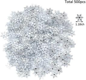 img 3 attached to ❄️ Silver Snowflake Confetti: 500pcs for Christmas Wonderland Winter Frozen Party - 1.18inch