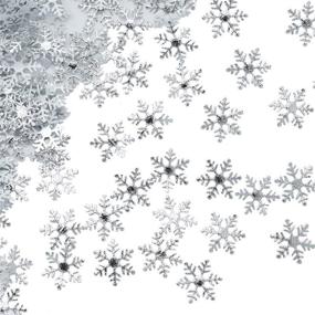 img 4 attached to ❄️ Silver Snowflake Confetti: 500pcs for Christmas Wonderland Winter Frozen Party - 1.18inch