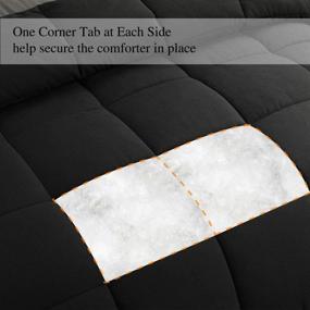 img 2 attached to 🛏️ COHOME King 2100 Series Winter Warm Fluffy Comforter - Down Alternative Quilted Duvet Insert with Corner Tabs - All-Season Hotel Comforter - Reversible - Machine Washable - Black