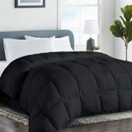 🛏️ cohome king 2100 series winter warm fluffy comforter - down alternative quilted duvet insert with corner tabs - all-season hotel comforter - reversible - machine washable - black logo