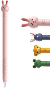 img 4 attached to Case For Apple Pencil 1St Generation IPencil Case Soft Silicone Sleeve Cute Rabbit Design Holder Protective Cover Accessories Compatible With IPad Pencil 1St Gen Pink Bunny