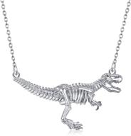 tangpoet sterling silver dinosaur skull pendant necklace - 🦖 stylish jewelry for christmas gifts, ideal for women, men, and teens logo