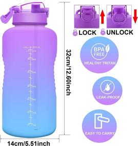 img 2 attached to EONHUA Motivational 1 Gallon Water Bottle: Leak-Proof, BPA Free, With 🥤 Straw and Time Marker – Perfect for Gym, Large Capacity with Drawstring Bag