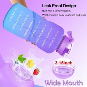 img 3 attached to EONHUA Motivational 1 Gallon Water Bottle: Leak-Proof, BPA Free, With 🥤 Straw and Time Marker – Perfect for Gym, Large Capacity with Drawstring Bag