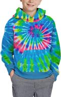bbalizko unisex kids tie dye sweatshirt: trendy hoodies for boys and girls with kangaroo pocket logo