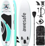 🏄 awesafe 10'x32''x6'' inflatable stand up paddle board - perfect for youth & adult; complete with isup accessories including backpack, fin, paddle, pump, leash, waterproof bag logo