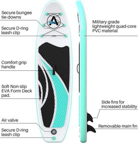 img 1 attached to 🏄 awesafe 10'x32''x6'' Inflatable Stand Up Paddle Board - Perfect for Youth & Adult; Complete with ISUP Accessories Including Backpack, Fin, Paddle, Pump, Leash, Waterproof Bag