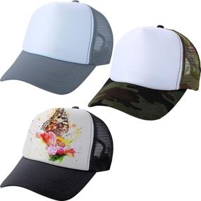 img 4 attached to Sublimation Trucker Adjustable Polyester Camouflage Sports & Fitness