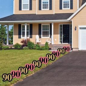 img 2 attached to Chic 90th Birthday Lawn Decorations in Pink, Black, and Gold - Big Dot of Happiness: Outdoor Party Yard Decor - 10 Piece Set