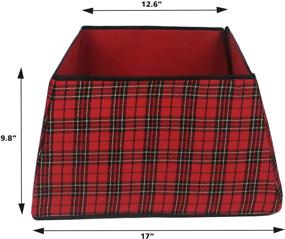 img 3 attached to 🎄 SUNYPLAY Red Black Plaid Christmas Tree Collar: Square Tree Ring & Fabric Skirt for Xmas Tree + Home Decor