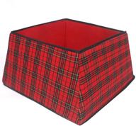 🎄 sunyplay red black plaid christmas tree collar: square tree ring & fabric skirt for xmas tree + home decor логотип