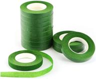 🌿 nexxxi dark green flower stem wrap tape - 12 roll pack, 1/2 by 30 yards - ideal for bouquet stem wrapping and floral crafts logo