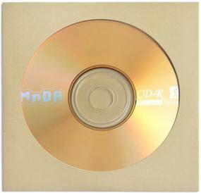 img 1 attached to 100 штук бумажных конвертов для CD DVD Flexzion (бежевые) Стандартные конверты толстые премиум-кейсы для хранения дисков с вырезом и клапаном для музыки, видеофильмов и видеоигр