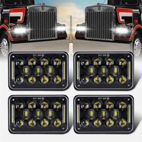 img 4 attached to 🚛 COWONE 60 Вт 4x6-дюймовые светодиодные прямоугольные фары: улучшенная замена для H4651 H4652 H4656 H4666 H6545 Peterbilt Kenworth Freightliner (4 шт)