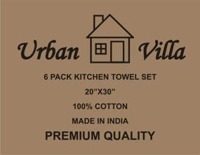 img 3 attached to 🔝 Превосходное качество белых кухонных полотенец Urban Villa - полотенца из 100% хлопка, ультрамягкие, размер: 20X30 дюймов, очень впитывающие салфетки для бара и чаевые полотенца - набор из 6 штук, белые