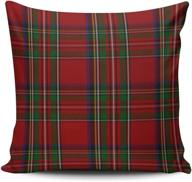 stylish custom fashion home decor pillowcase: red royal stewart tartan plaid euro square throw pillow cover in 26x26 inches - one sided print логотип