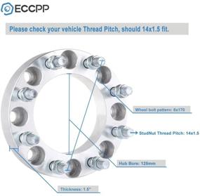 img 3 attached to 🚚 ECCPP 2X 1,5-дюймовые дистанционные кольца для колес с креплением 8x170 мм для тяжелых грузовиков F250 F350 - Легкая установка с болтами 14х1,5