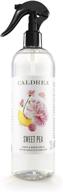 🌸 caldrea sweet pea scent linen and room spray air freshener - 16 oz, essential oils, plant-derived ingredients, clear formula (666547) logo