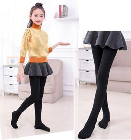img 1 attached to 🩰 Comfortable and Stylish Govc Footed Fleece Ballet Leggings for Girls' Clothing