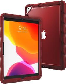 img 4 attached to Gumdrop Cases Hideaway Clear Case for Apple iPad 8G/7G 10.2 inch (2021) - Rugged Heavy Duty Protective Tablet Case Designed for Kids with 360° Silicone and Screen Protector - Red