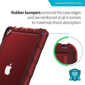 img 1 attached to Gumdrop Cases Hideaway Clear Case for Apple iPad 8G/7G 10.2 inch (2021) - Rugged Heavy Duty Protective Tablet Case Designed for Kids with 360° Silicone and Screen Protector - Red