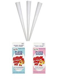 img 4 attached to 🍭 Perfect Stix Floss Sugar Set - Cotton Candy Floss Sugar Pack with 2 Flavors (Pink Vanilla, Blue Raspberry) and 100 Cotton Candy Cones - Pack of 102