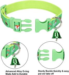 img 3 attached to 🐶 Qkurt 2 Pack Christmas Dog Collar: Adjustable Xmas Pet Collar with D Ring & Little Trumpet, Snowflake Pattern Neck Ring - Cute Fashion Nylon Collar for Small Medium Dogs