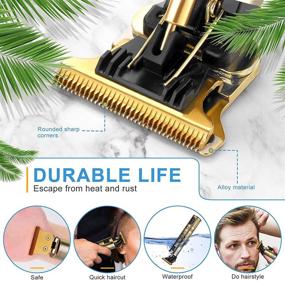 img 1 attached to 🔋 Pynogeez Cordless Hair Clippers: Professional Men's Trimmer with LCD Display - Rechargeable Gold Haircutting Kit