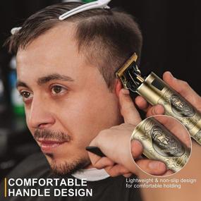 img 3 attached to 🔋 Pynogeez Cordless Hair Clippers: Professional Men's Trimmer with LCD Display - Rechargeable Gold Haircutting Kit