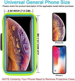 img 3 attached to 🏃 Neon Green Running Armband Phone Holder for iPhone 12 11 Pro XS X SE 8 7 Samsung S10e S9 S8 A01 A10e LG Aristo 5 4 3 Moto G7 Play - Arm Band Case for Jogging Gym Fitness Sports Exercise Workout