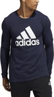 👕 adidas men's basic badge of sport long sleeve tee: comfortable and stylish athletic wear логотип