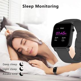img 1 attached to 🌊 IP68 Waterproof 5ATM Smart Watch with 1.4" HD Square Screen, Heart Rate Monitor, Fitness Tracker, and Silicone Strap - Sports Digital Watch