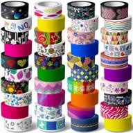 colorful 40 rolls of 15 mm wide washi tape set for kids and adults - diy crafts, gift wrapping, scrapbooking supplies, bullet journals, planners, party decorations - decorative adhesive masking tape logo