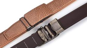 img 2 attached to 👔 Xhtang Automatic Ratchet Leather Men's Belts with Buckle - Enhance your Outfit with Stylish Accessories