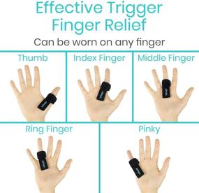 img 3 attached to Vive Trigger Finger Splint: Support Brace for All Fingers - Straighten Curved, Bent, Locked Hands - Tendon Lock Release Stabilizer Knuckle Wrap