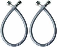 🚰 vccucine braided stainless steel - 1/2" ips female straight thread x 3/8" female compression thread faucet connector, 15.7 inch length - set of 2 (1 pair) logo