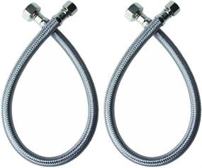 img 3 attached to 🚰 VCCUCINE Braided Stainless Steel - 1/2" IPS Female Straight Thread x 3/8" Female Compression Thread Faucet Connector, 15.7 Inch Length - Set of 2 (1 Pair)