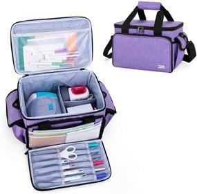 img 3 attached to 👜 YARWO Carrying Case for Cricut Joy and Easy Press Mini - Purple, Storage Bag for Craft Pens and Tool Set
