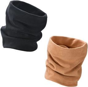 img 4 attached to Warmer Double Layer Fleece Scarves Children Girls' Accessories for Cold Weather