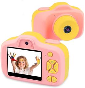 img 4 attached to Joytrip Kids Video Camera for Girls: HD 2.3 inches 📷 Screen, 12MP, Shockproof, Selfie Toy, Pink - Perfect Gift for Ages 3-14