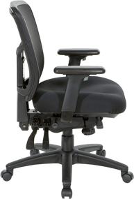 img 2 attached to 🪑 Black Office Star ProGrid Mid Back Managers Chair: Adjustable Arms, Multi-Function, Seat Slider