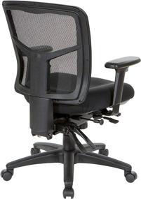 img 3 attached to 🪑 Black Office Star ProGrid Mid Back Managers Chair: Adjustable Arms, Multi-Function, Seat Slider