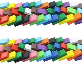 img 2 attached to 🎉 Vibrant Celebratory Fun: Oopsu Colorful Wooden Domino Birthday Set