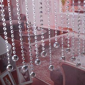 img 1 attached to 💎 VOVOV 10 Pack (30.5FT/1000CM) Clear Crystal Garland Chandelier Octagon Beads Chain with Beaded Trim