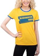 juniors blockbuster short sleeve ringer t shirt x small logo