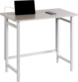 img 1 attached to OneSpace Folding Desk, White - No Assembly Required