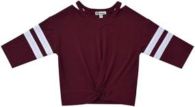 img 2 attached to Girls Sleeve T Shirt Shirts Burgundy Girls' Clothing in Tops, Tees & Blouses